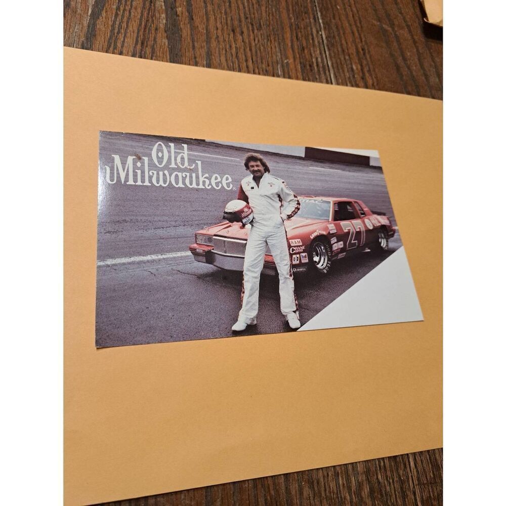 1984 Tim Richmond Old Milwaukee Driver Card Blue Max NASCAR 7.5x5 Read Desc